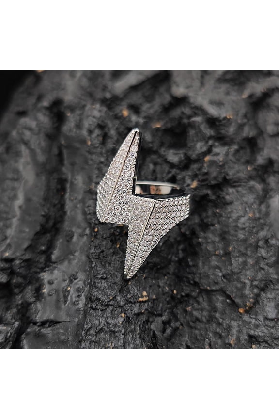 Titanium Mens Engagement Ring CZ Statement Band Perfect Gift for Dad on Father’s Day With White Gift Box Packaging