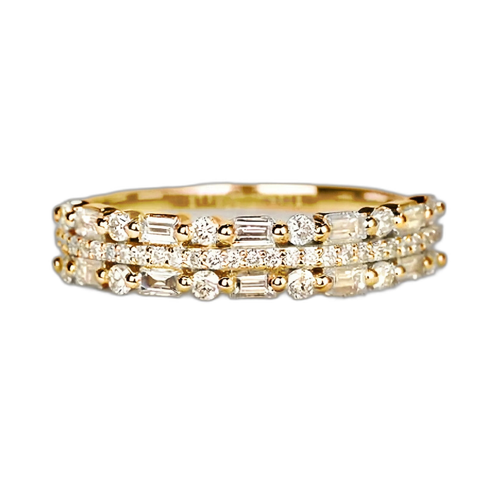 VOLALO Circle Stacking Ring for Women 14K Gold Plated with White Cubic ...