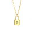 thumbnail image 1 of VOLALO Jewelry Initial Pendant Necklace for Men Womens, 14K Gold Plated Lock Letter Capital From A-Z, 1 of 7