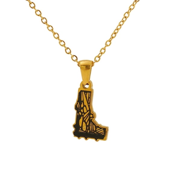 VOLALO Jewelry Pendant Necklace for Men Women, 18K Gold Plated Black Mixed Full Letter Capital From A-Zins