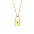 thumbnail image 1 of VOLALO Jewelry Pendant Necklace for Men Women, 14K Gold Plated Lock Letter Capital From A-Z, 1 of 7