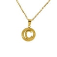 thumbnail image 1 of VOLALO Jewelry Pendant Necklace for Men Women, 18K Gold Plated Round Letter Capital From A-Z, 1 of 8