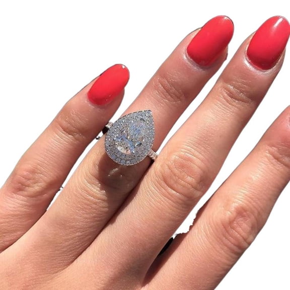 VOLALO With handcrafted details Engagement Valentine's Day For Women For Her Dazzling Shiny CZ AAA Zircon Ring Thoughtful Surprise With Gift Packaging