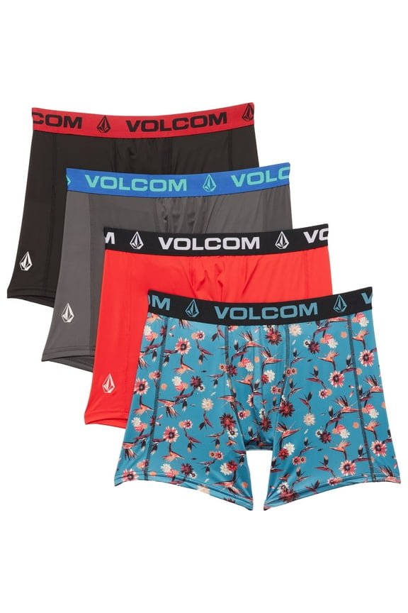 MEN'S PACK 4 - 253 MULTI RED - MEDIUM - UNDERWEAR X4 BOXER BRIEF