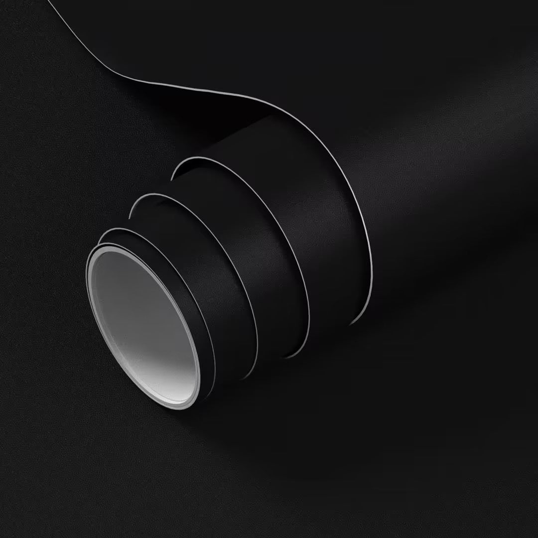 VOLEAAR Black Contact Paper 15.7 x 393.7 Inches Pure White Peel and ...