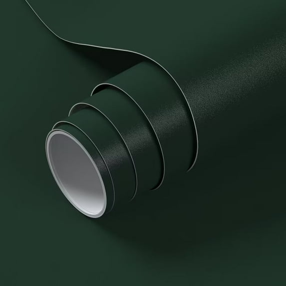 VOLEAAR Dark Green Contact Paper 15.7 x 393.7 Inches Pure Green Peel and Stick Wallpaper Vinyl Adhesive Waterproof Solid Color Green Wall Paper for Cabinet Shelf Liner Room Walls Covering Decorative
