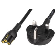 VOLEX - 5A UK Mains Plug to IEC C5 Socket Power Lead Black 2m