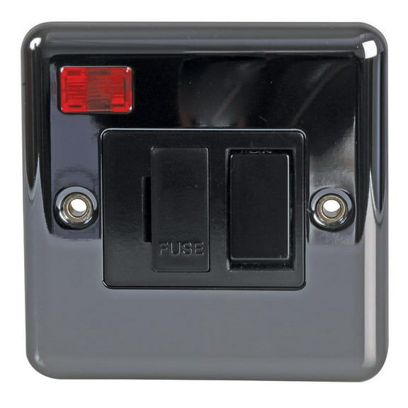 VOLEX ACCESSORIES - 13A DP Switched Fused Spur, Black Nickel