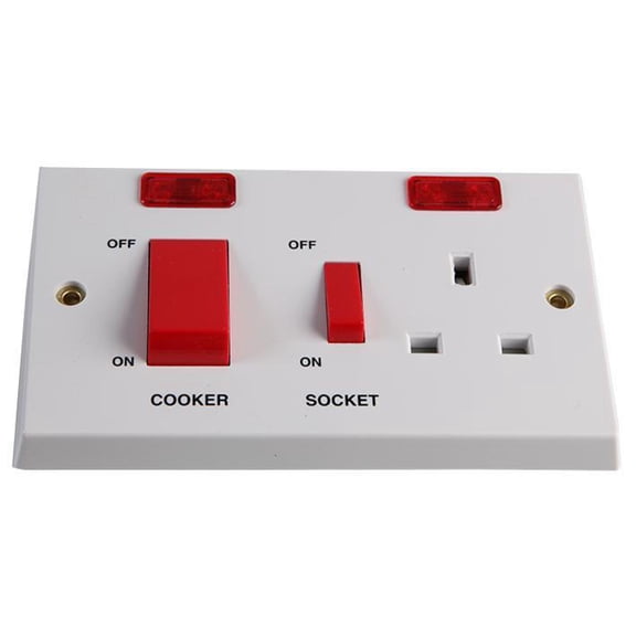 VOLEX ACCESSORIES - 45A Cooker Switch with 13A Socket