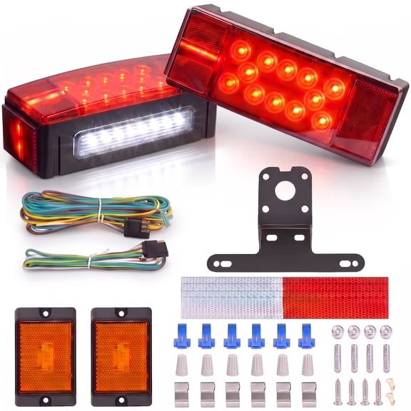 VOLIVO 12V LED Trailer Lights Kit, Submersible Utility Trailer Tail light for Boat RV Car Under 80 in Truck