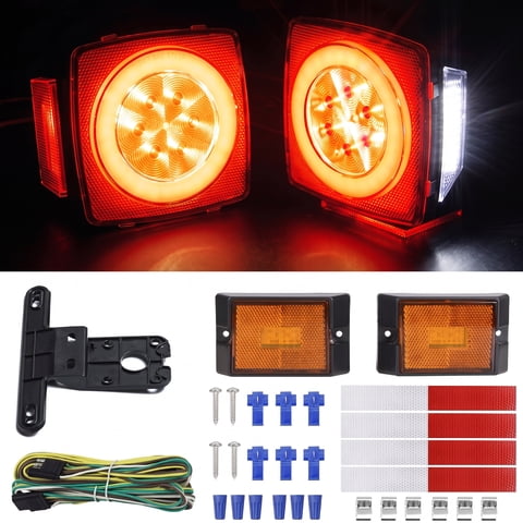 VOLIVO 12V LED Trailer Lights Kit, Utility Submersible Trailer Tail light for RV Car Under 80 in Truck Boat