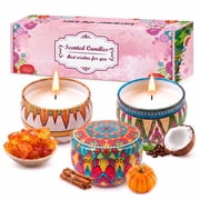 VOLIVO 3 Pack Scent Candles Set, Total 60 Hour Burn Time, Including Pumpkin Cinnamon, Cocoa Coconut, Moroccan Amber, for Christmas, Birthday