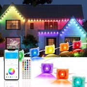 VOLIVO 400ft Permanent Outdoor Lights, RGB Eaves String Lights with 200 LEDS, Remote/APP Control Christmas Lights, IP65 Waterproof for Garden Halloween Party Decorations100ft*4