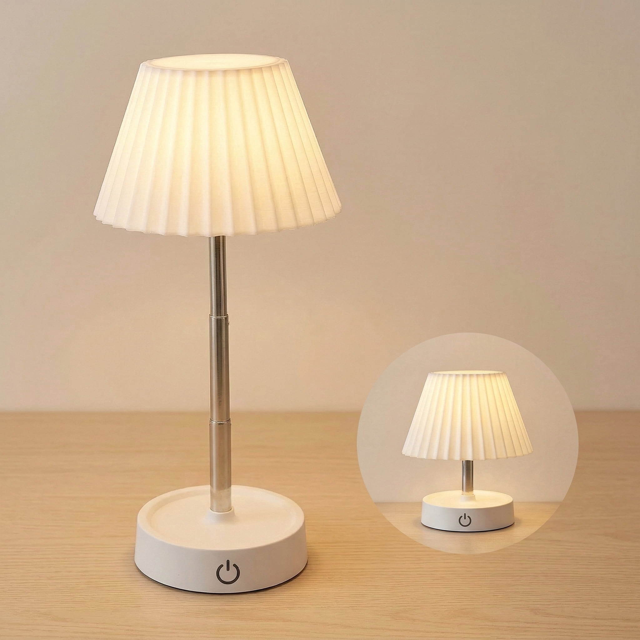 VOLIVO Scalable Table Lamp, Dimmable Warm White Lamps with Adjustable Height, Portable Wireless Night Light for Bedroom, Dormitory