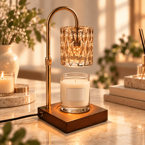 VOLIVO Candle Warmer Lamp with Timer and Dimmer, Adjustable Height, Electric Wax Melt Lightfor Bedroom, Home Decor and Gift
