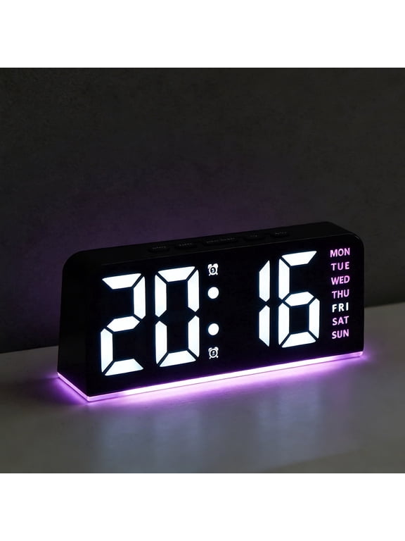 Desk Digital Clock with Night Light, Small Alarm Clocks for Bedrooms, Kids, Heavy Sleepers