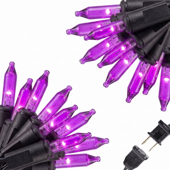 VOLIVO Halloween String Lights, 33FT Incandescent Mini Lights, with 100 Count Purple Waterproof Bulbs, for Home, Party, Yard, Christmas Tree, Indoor and Outdoor Decorations