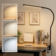VOLIVO LED Desk Lamp, Clip-on Desk Light with 3 Colors &10 Brightness, 8W Eye-Caring Desk Lamp for Office, Studying, Drafting.