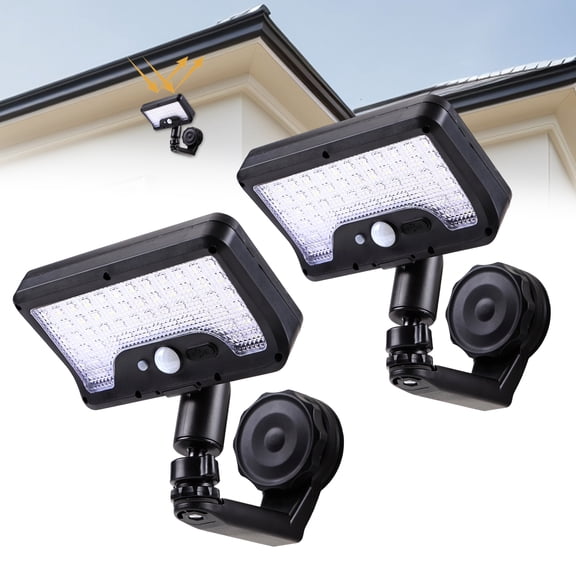 VOLIVO 2-Pack Magnetic Solar Lights Outdoor, 600LM Solar Security Motion Sensor Lights with 3 Modes, Waterproof Wall Lights for Fence Patio Yard, 6000K
