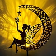 VOLIVO Moon Fairy Solar Garden Lights, LED Decorative Outdoor Solar Lights for Yard Patio Lawn Pathway Decor