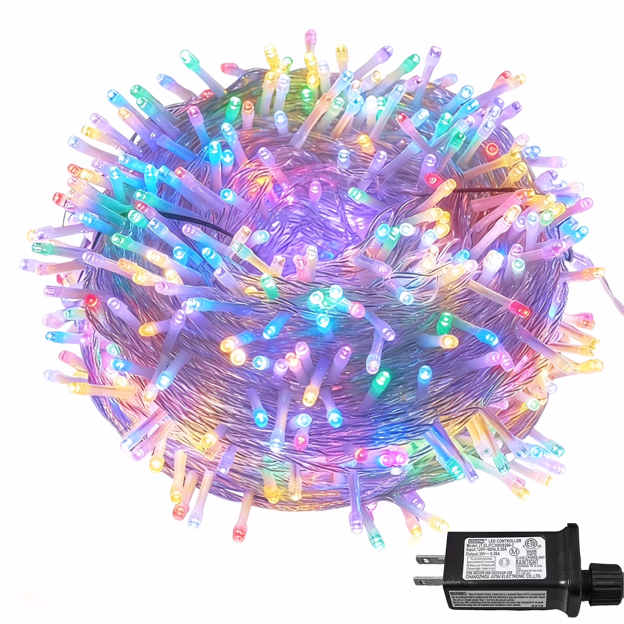 VOLIVO Multicolor Fairy Lights, 66ft Led Twinkle Lights Plug In, with 8 Lighting Modes, for Wedding, Patio, Indoor Outdoor Decoration