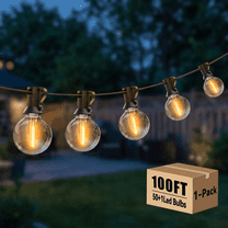 VIPLIKE 50FT Outdoor String Lights, with 12+1 Warm White ST38 Dazzling ...