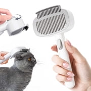 VOLIVO Pet Grooming Brush with Dematting Comb, Self Cleaning Deshedding Brush for Dogs & Cats, Adjustable Bristle Length