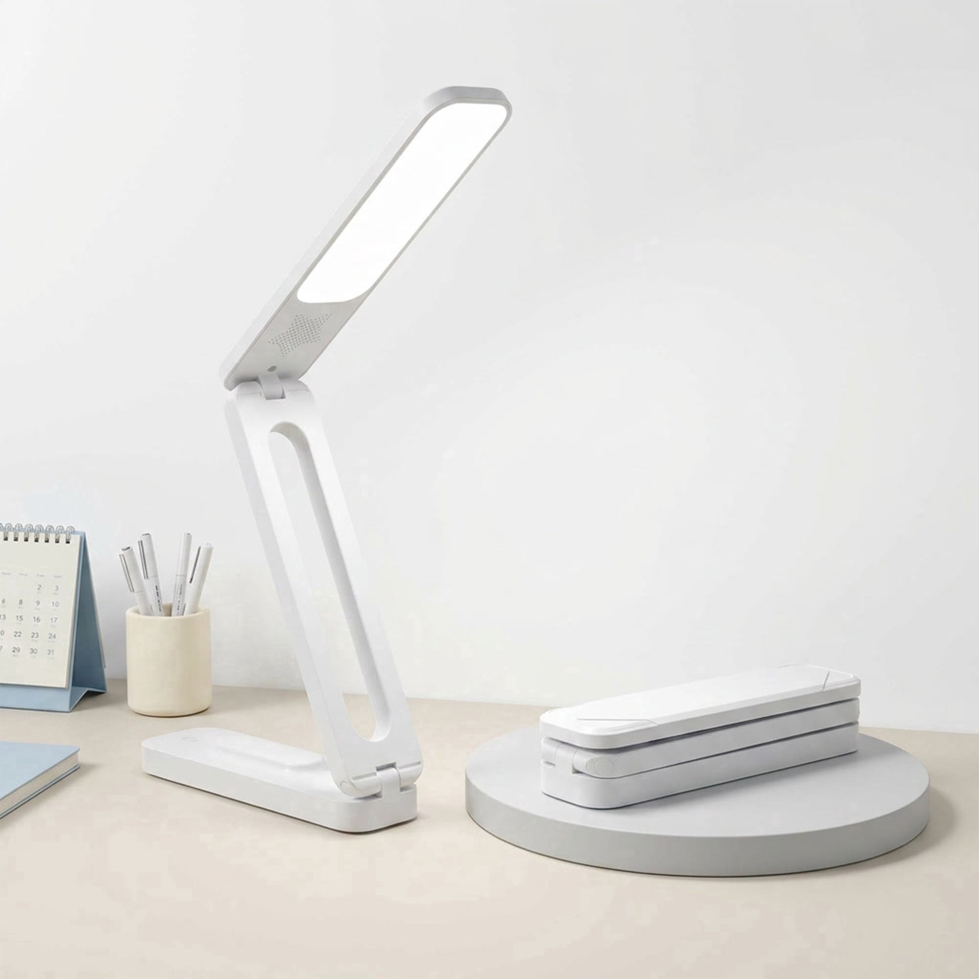 VOLIVO Portable LED Desk Lamp, Eye Protection Foldable Desk Lamp with Touch Control, Stepless Dimming, 3 Color Modes, 1200mAh Rechargeable for Bedside, Reading or Travel