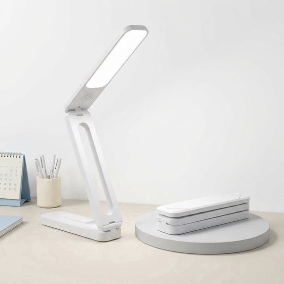 VOLIVO Portable LED Desk Lamp, Eye Protection Foldable Desk Lamp with Touch Control, Stepless Dimming, 3 Color Modes, 1200mAh Rechargeable for Bedside, Reading or Travel