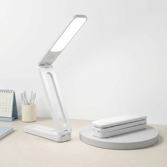 VOLIVO Portable LED Desk Lamp, Eye Protection Foldable Desk Lamp with Touch Control, Stepless Dimming, 3 Color Modes, 1200mAh Rechargeable for Bedside, Reading or Travel