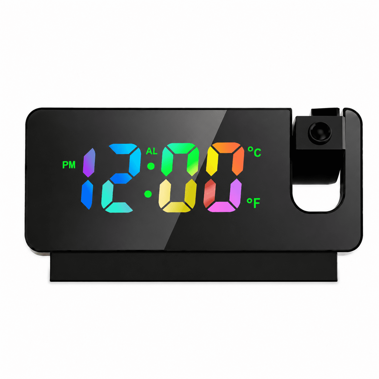 VOLIVO RGB Digital Projection Alarm Clock, 180° Rotatable Projector ...