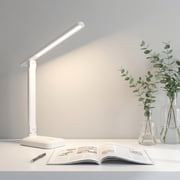 VOLIVO Rechargeable LED Desk Lamp, Foldable Eye-Care Reading Light with 3 Color Temperatures, Stepless Dimming, Touch Control, for Bedside, Study, Travel