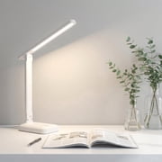 VOLIVO Rechargeable LED Desk Lamp, Foldable Eye-Care Reading Light with 3 Color Temperatures, Stepless Dimming, Touch Control, for Bedside, Study, Travel