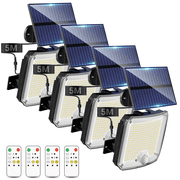 VOLIVO Solar Lights Outdoor,318LED,5 Modes Split Motion Sensor Outdoor Lights with Remote Control,IP65 Waterproof,180°Wide Angle Outdoor Solar Lights for Yard,P