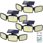 VOLIVO Solar Outdoor Lights,179 LED Motion Sensor Outdoor Lights,3 Adjustable Heads Security Lights,IP65 Waterproof,270 Wide Angle Flood Wall Light with 3 Modes for Porch,Yard,4 Pack