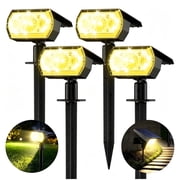 VOLIVO 4 Pack Solar Outdoor Lights, Waterproof Solar Spot Lights with 3 Modes, 64 LEDs, Dusk to Dawn Sensor, Decorative