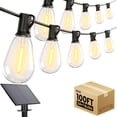 thumbnail image 1 of VOLIVO Solar Outdoor String Lights, 100FT S14 String Lights with 24 Shatterproof Bulbs, Waterproof Hanging Patio Lights for Porch, Patio, 1 of 8