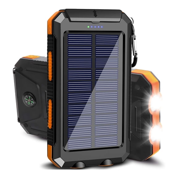 VOLIVO Solar Power Bank, 20000mAh Solar Powered Portable Charger for Cell Phone, Orange