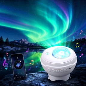 VOLIVO Color Changing Aurora LED Projector with Bluetooth Speaker, Usb Night Light Projector with Remote Control for Home Ceiling Decor