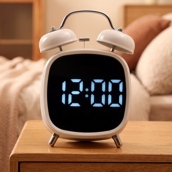VOLIVO Super Loud Alarm Clock for Heavy Sleepers, 5 inches Twin Bell Digital Clock for Adults, Kids, Bedrooms