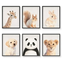 VOLIX 12x16''Baby Animal Canvas Wall Art Kids Canvas Wall Art Animal Prints Set of 6