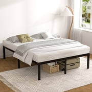 VOLIX 14 Black Metal Bedframe Durable Platform Bed No Box Spring Required, Full Size