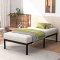 14" Steel Twin Size Platform Bed Heavy Duty Bedframe Headboard
