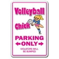thumbnail image 1 of VOLLEYBALL CHICK Aluminum Sign sport team sand beach coach volley ball player game | Indoor/Outdoor | 18" Tall, 1 of 4