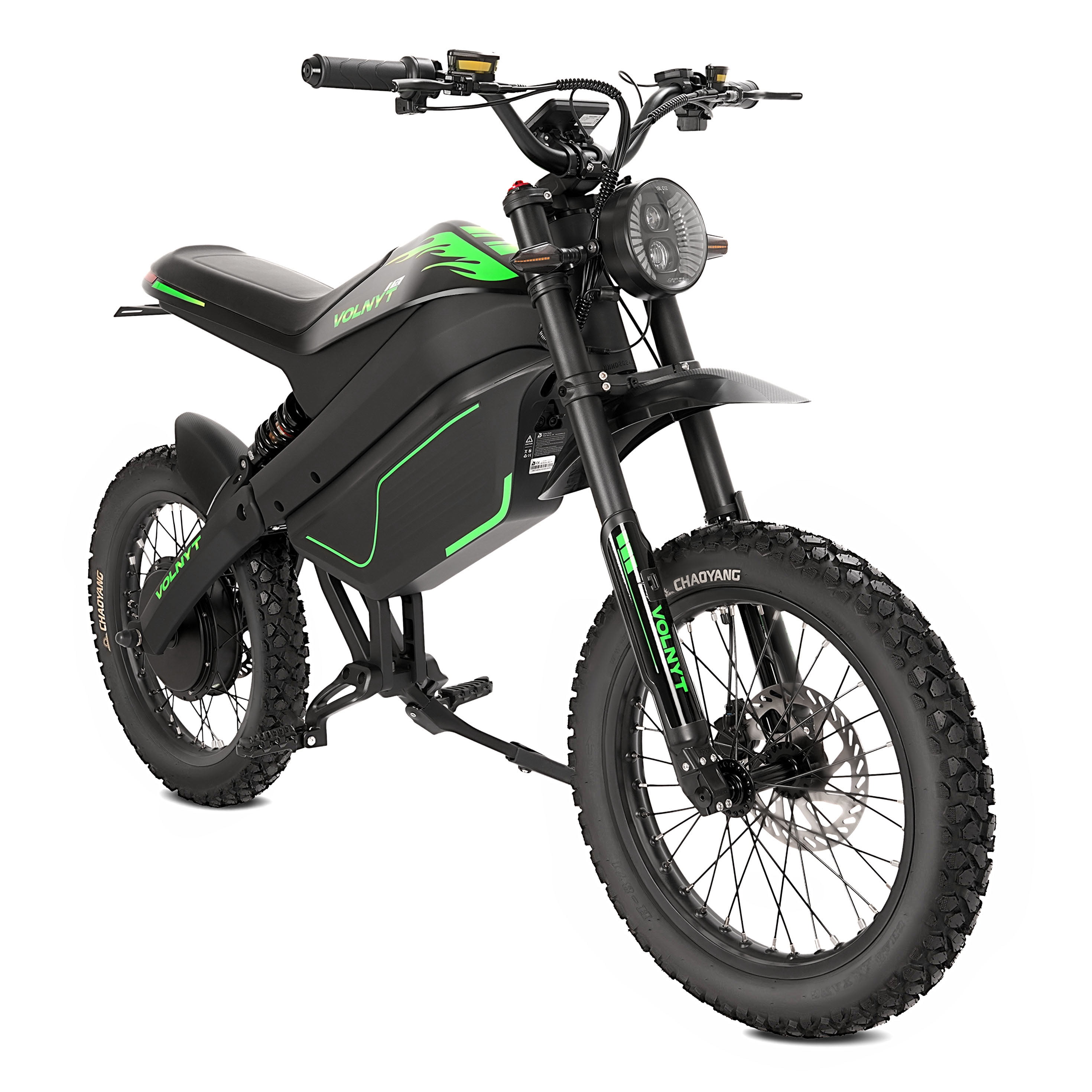 VOLNYT 17" Electric Dirt Bike for Adult,48V 3000W 38.4AH Samsung lithium battery,Men's Road Mountain Moped Ebike BLACK