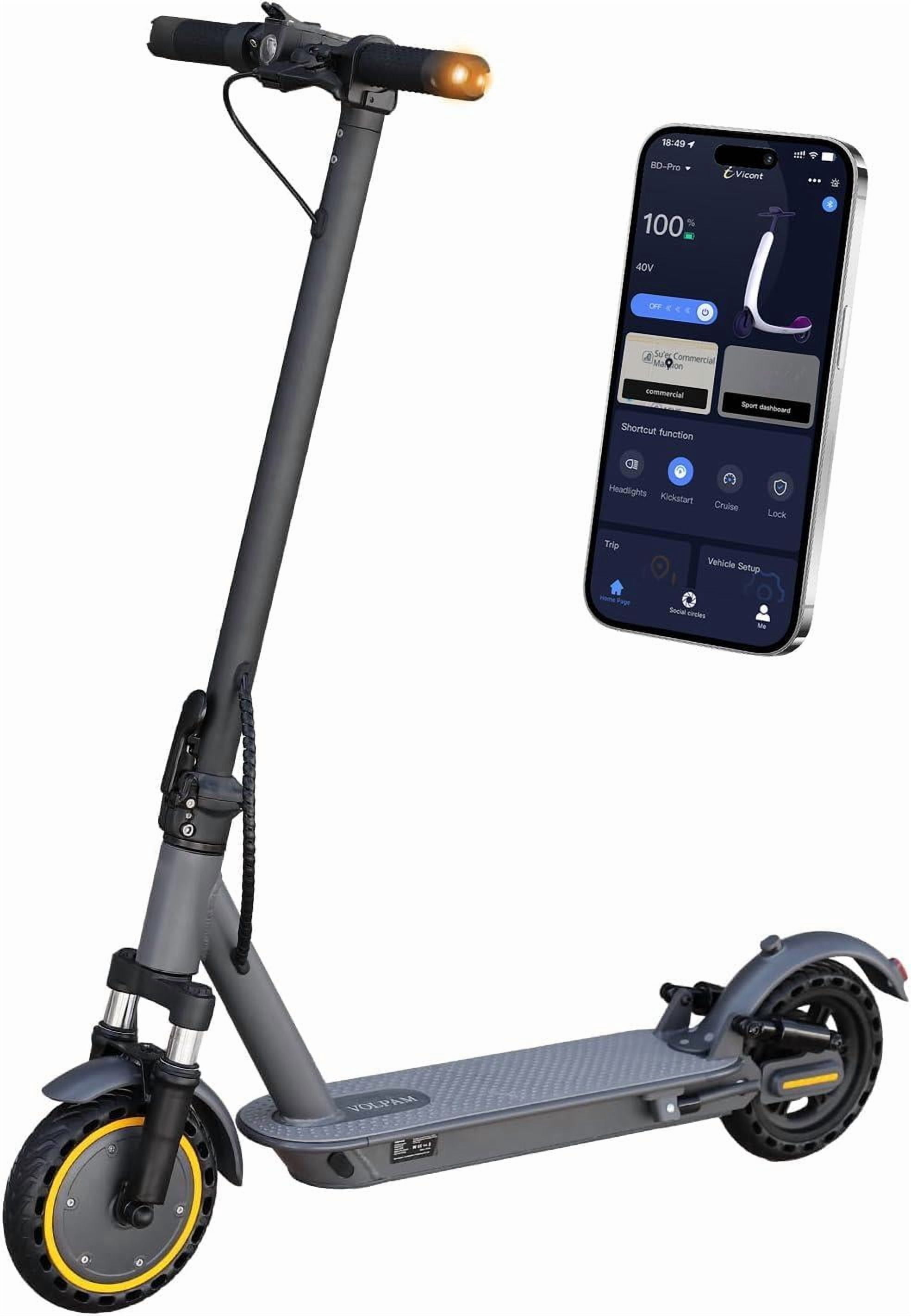 VOLPAM 500W Electric Scooter For Adults - 22 MPH, 27 Mile Range, 14" Tires, Foldable With Dual Brakes, Suspension, Seat & Basket