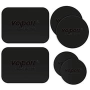VOLPORT Mount Metal Plate, 6 Pack Metallic Plates with Adhesive Replacement for Car Magnetic Phone Mount Cradle-Less Holder 2 Rectangle and 4 Round Black