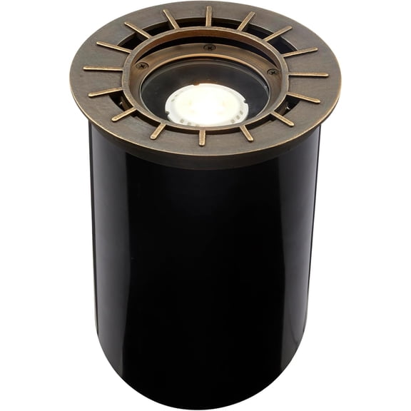 VOLT 12V Waterproof IP68 MR16 Well Light with Brass Top (Bronze) for Low Voltage Landscape Lighting of Outdoor Walkway, Garden, Shrubs, Columns or Trees