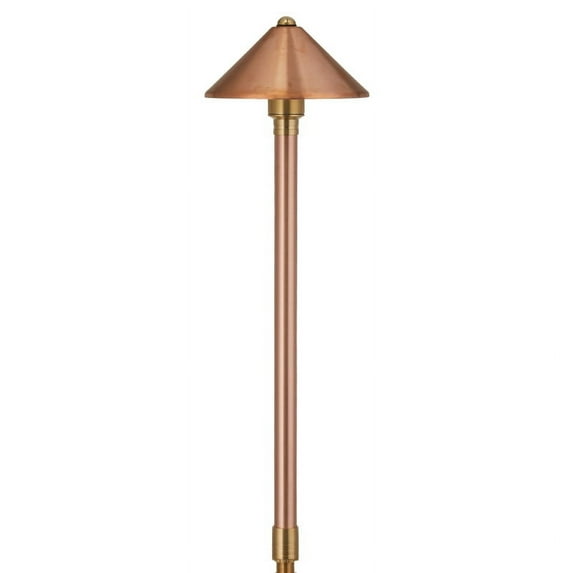 VOLT Conehead 12V Copper Path Light (7" Shade, 25" Tall)