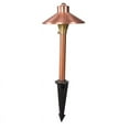thumbnail image 1 of VOLT Flat Hat 12V Copper Mini Path Light (7" Shade, 13" Tall) with LED Bulb, 1 of 7